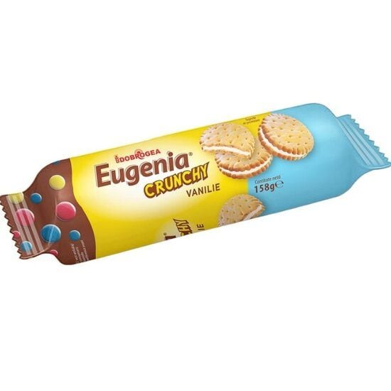 Biscuiti Eugenia Crunchy Dobrogea cu crema de vanilie, 158 g Engros