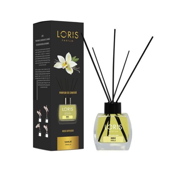 Odorizant de cameră cu bețe – Vanilie – Loris, 120 ml Engros