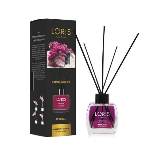 Odorizant de cameră cu bețe – Secret Garden – Loris, 120 ml Engros