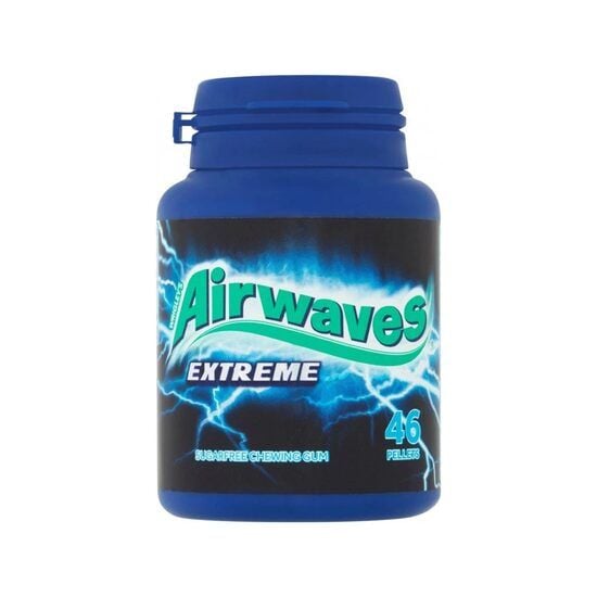 Airwaves Extreme guma de mestecat fara zahar cu arome de menta si eucalipt 46 buc/64 g, 24 tuburi, Import Engros