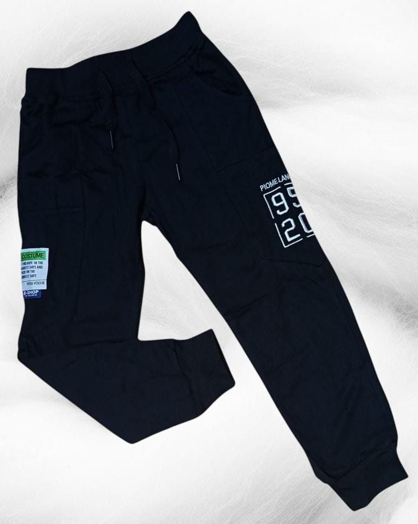 PANTALON negru  de trening pentru baieti, 8-16 ani, bumbac usor vatuit,  5/set engros