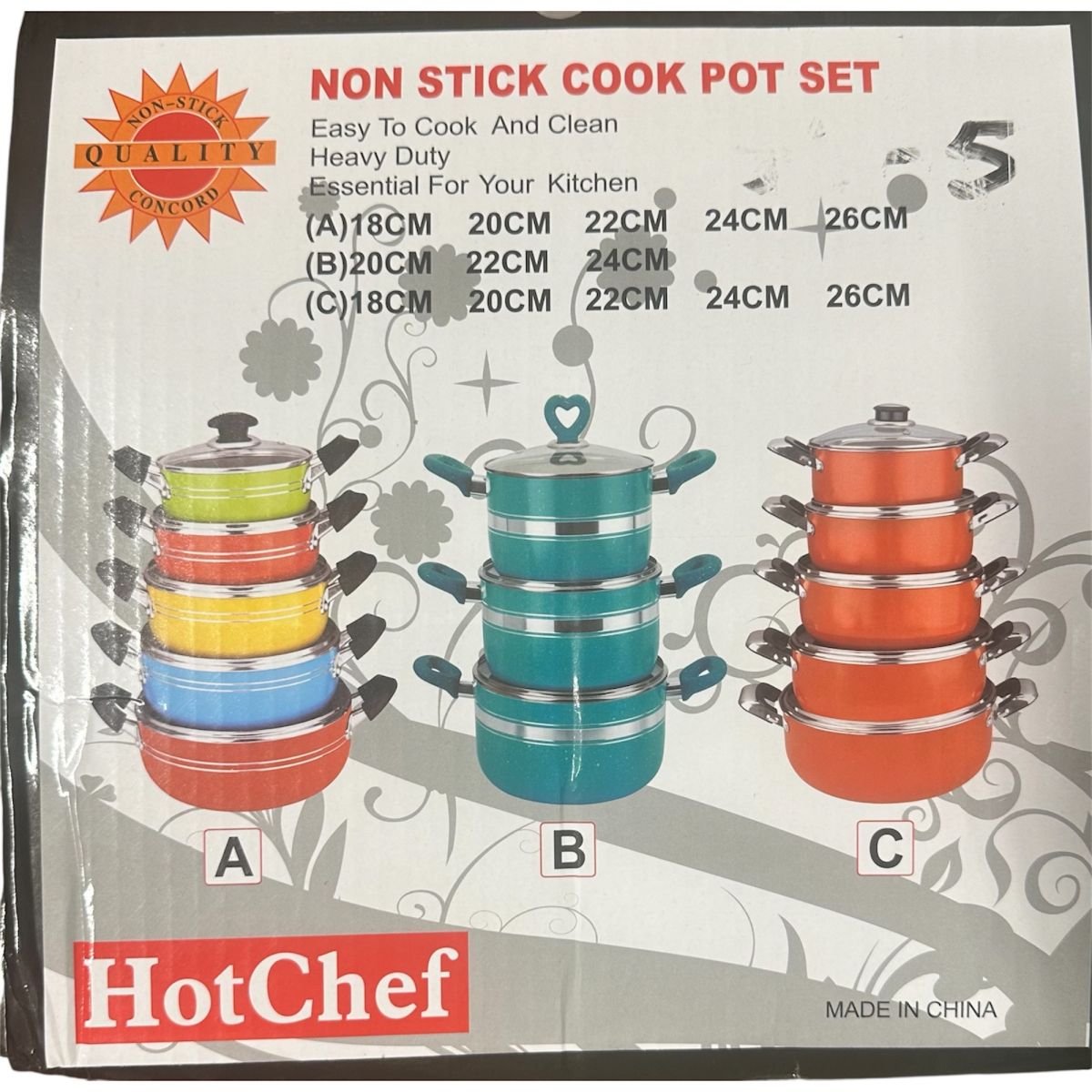 Set oala 10 pcs-Engros mărime 18-26 portocaliu