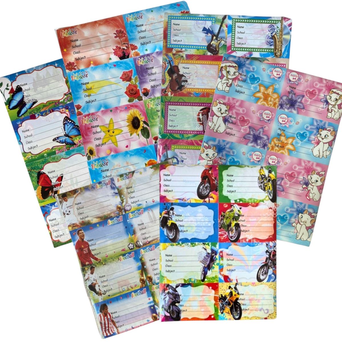 Etichete Scolare 26x18cm 10 Coli/set, pentru Fete si Baieti Diferite Modele Engros