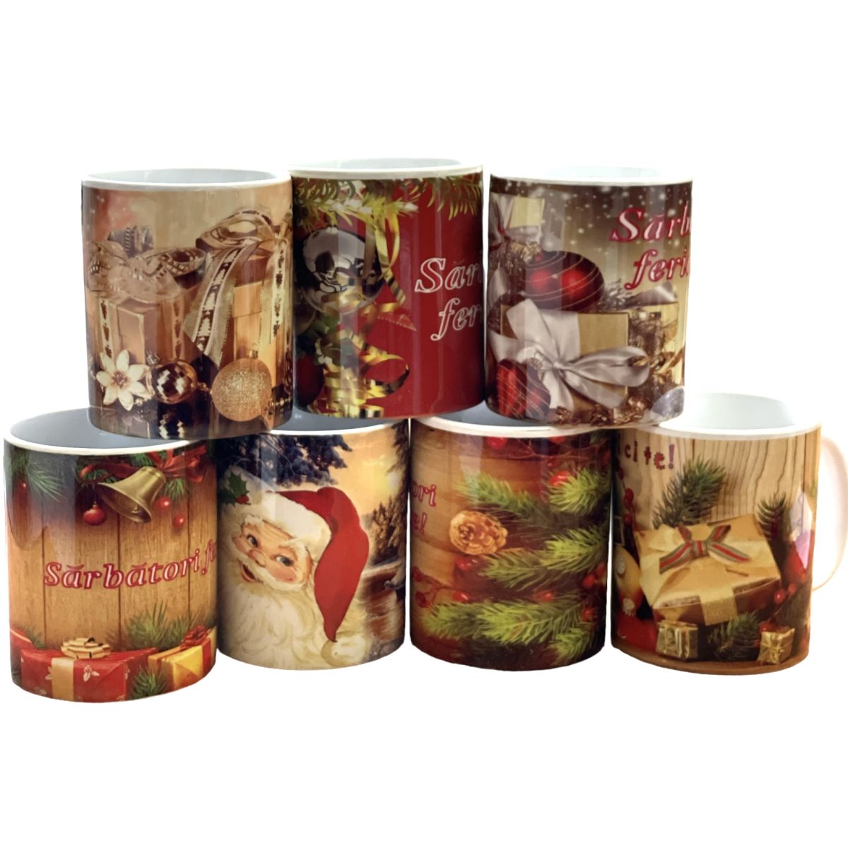 Set căni engros Crăciun mix model,36/set 330ml