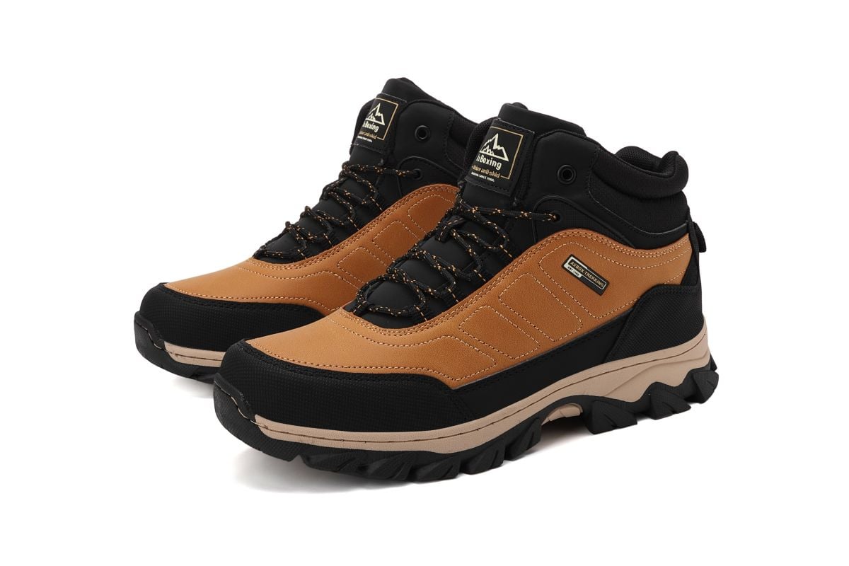 Bocanci de Iarna Barbat, Imblaniti, Piele Ecologica, Inchidere Siret, Antiderapanti, Engross, Marimi 40-45, 8buc/bax
