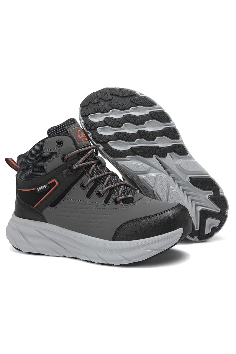 Ghete Sport Casual Barbat, Imblanite, Piele Ecologica, Inchidere Siret, Engross, Marimi 40-45 8 buc/bax gri