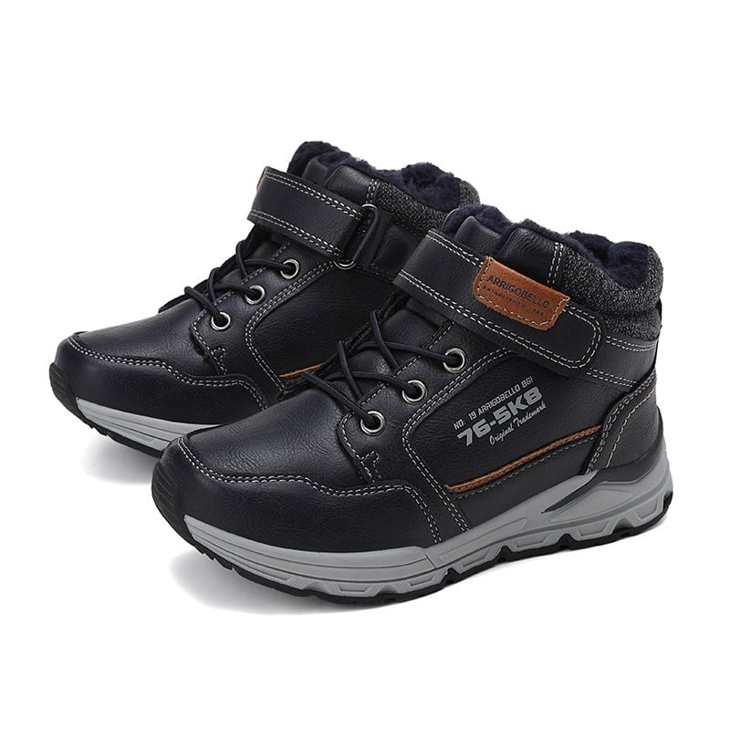 Ghete de Iarna Copii, Imblanite, Inchidere Siret Elastic+Arici, Piele Ecologica, Talpa Antiderapanta, Engross, Marimi 29-36 ,8buc/bax