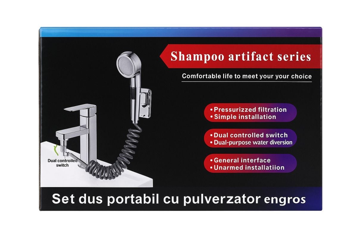 Set dus portabil cu pulverizator și adaptor pentru robinet – Engros