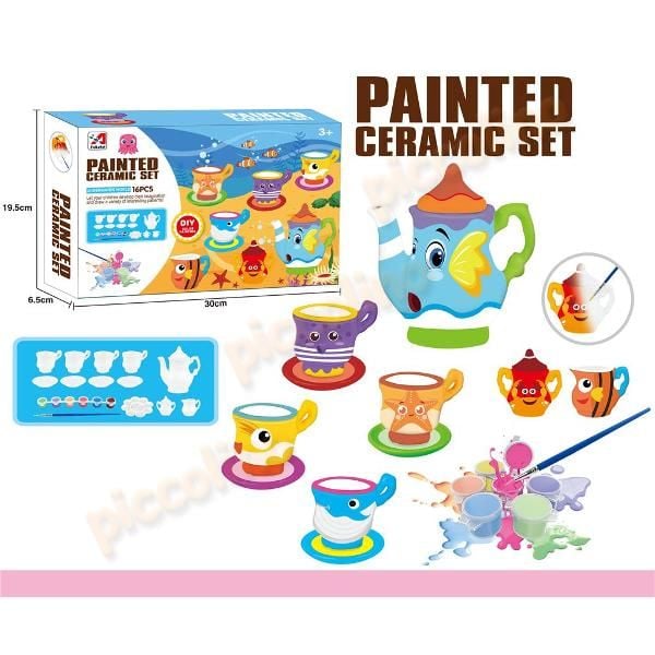 Set ceramic de pictat - Ceai cu figuri 914 Engros