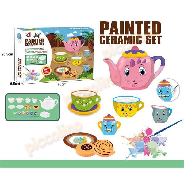 Set ceramic de pictat - Ceai cu figuri 915 Engros