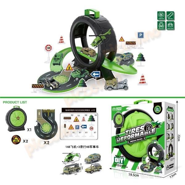 Set parcare cu elicopter si 3 vehicule - Armata Engros