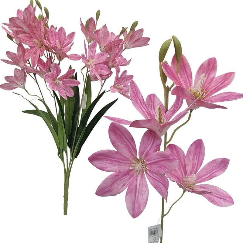 Buchet floare siliconata Magnolie, engros 5 fire 60 cm inaltime