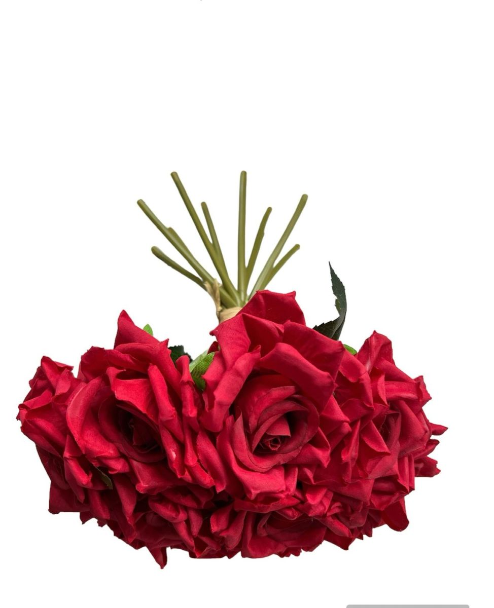Buchet trandafir artificial 10 fire, Flori artificiale En-Gros, 25 cm