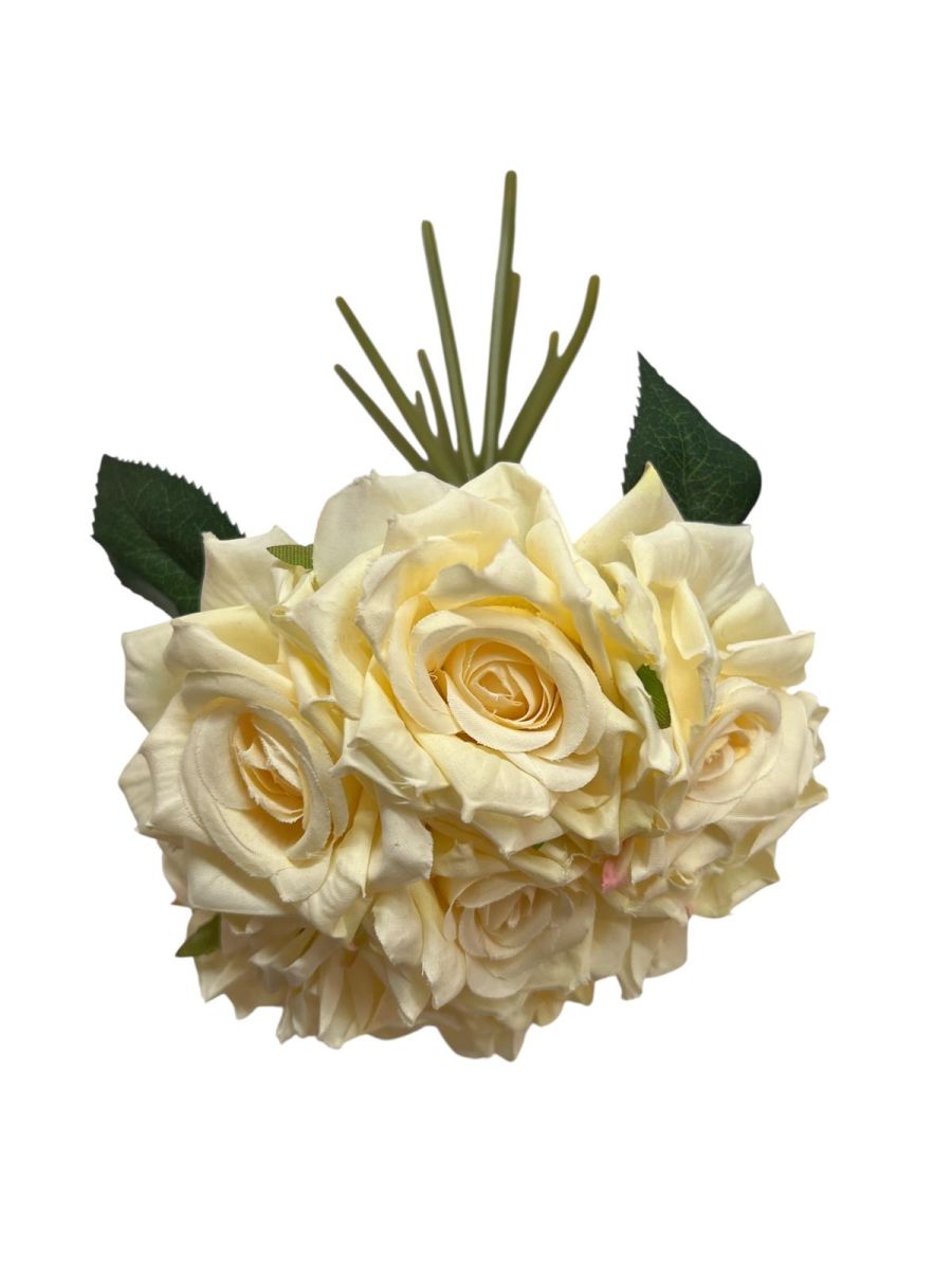 Buchet trandafir artificial 10 fire, Flori artificiale En-Gros, 25 cm