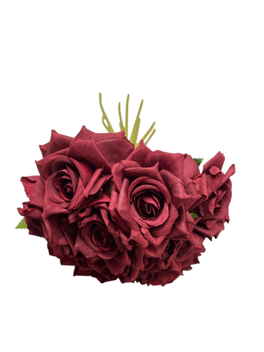 Buchet trandafir artificial 10 fire, Flori artificiale En-Gros, 25 cm