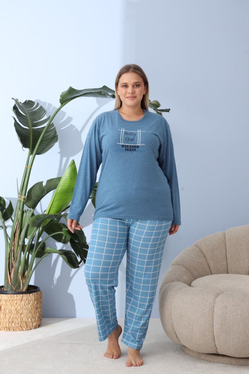 Pijama damă Big Size din bumbac 100%,engros