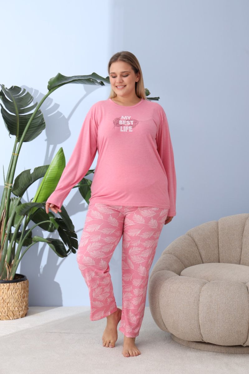 Pijama damă Big Size din bumbac 100%,engros