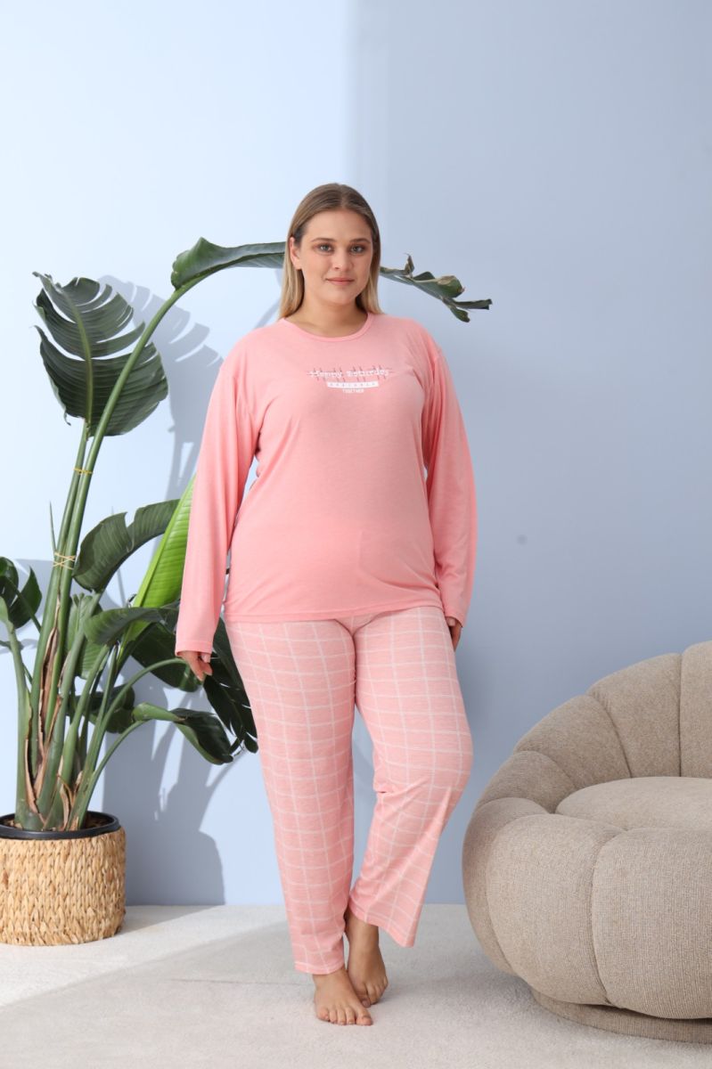 Pijama damă Big Size din bumbac 100%,engros
