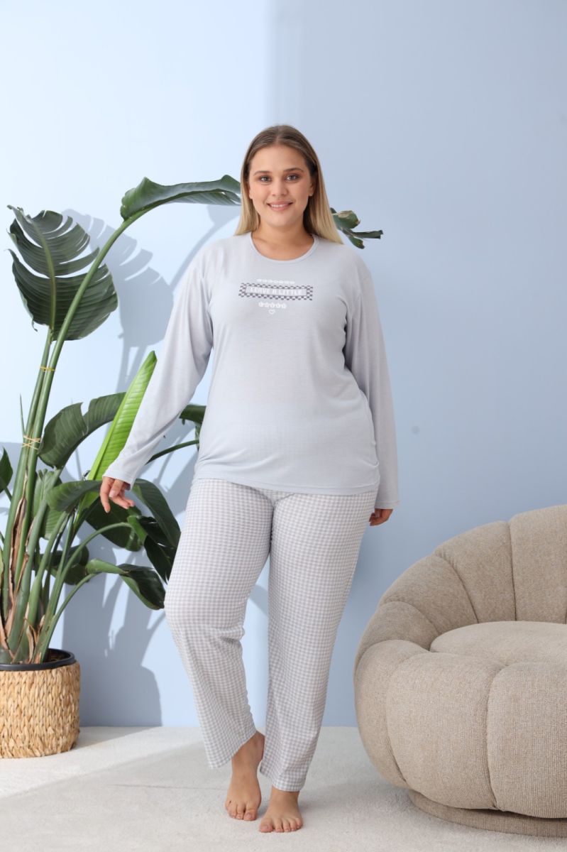 Pijama damă Big Size din bumbac 100%,engros