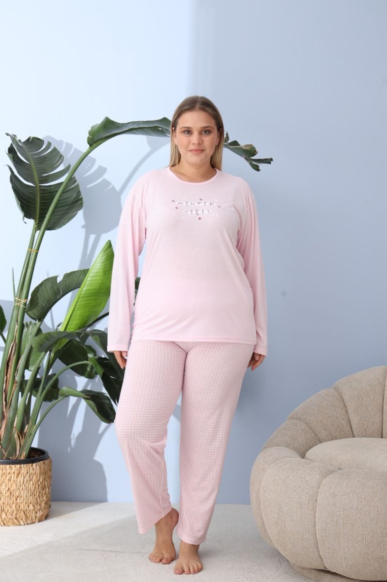 Pijama damă Big Size din bumbac 100%,engros