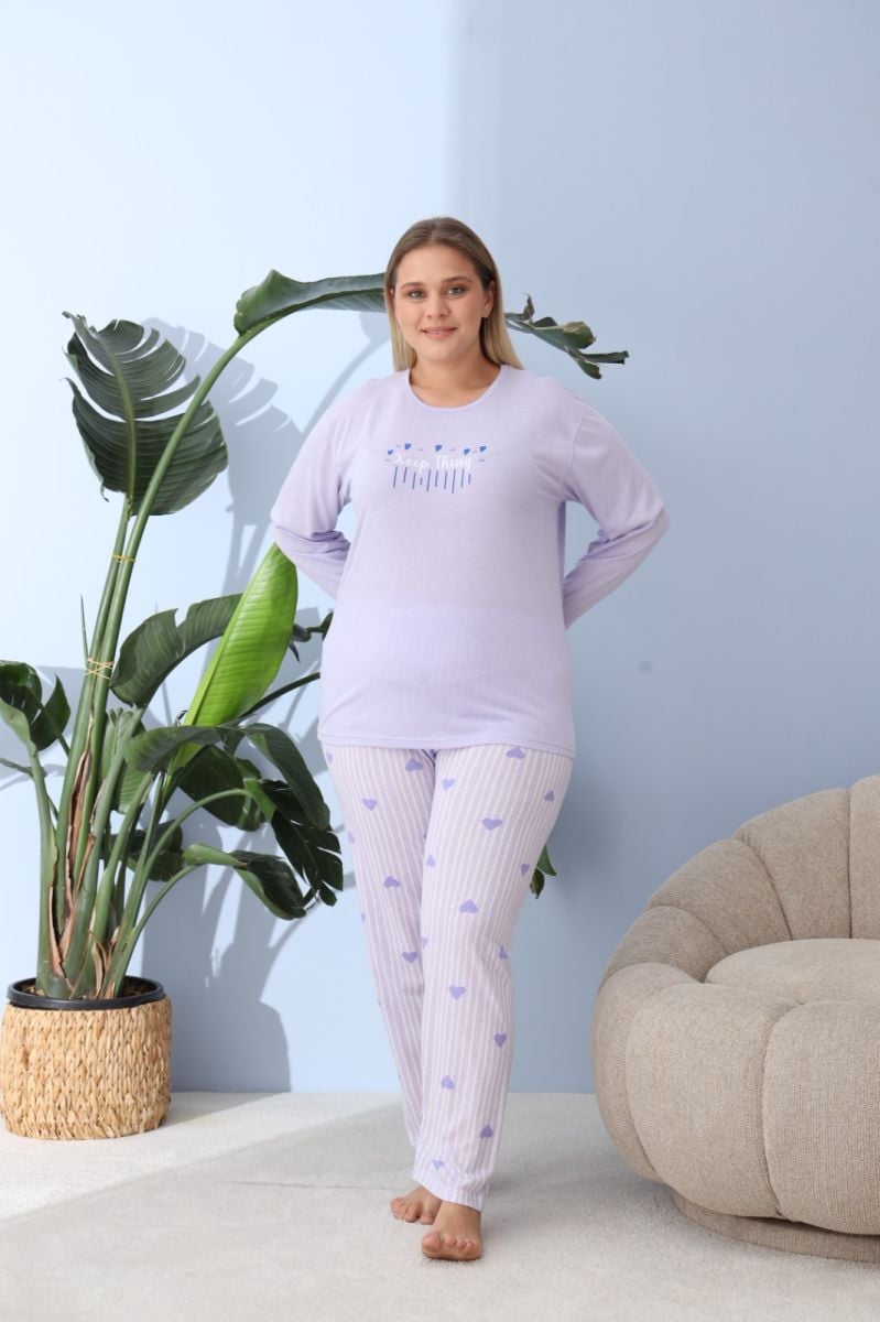 Pijama damă Big Size din bumbac 100%,engros