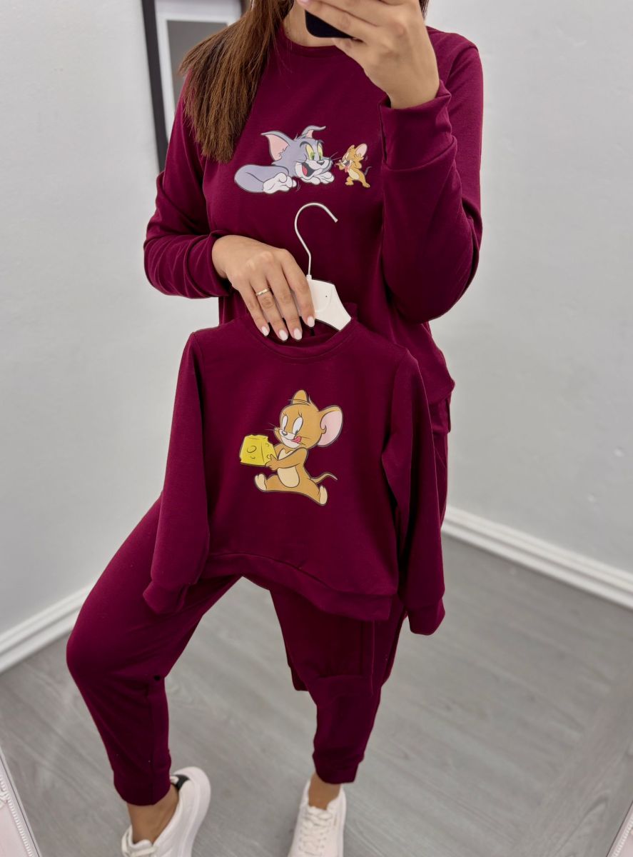 Set compleuri mama-copil, uni, cu model imprimat
