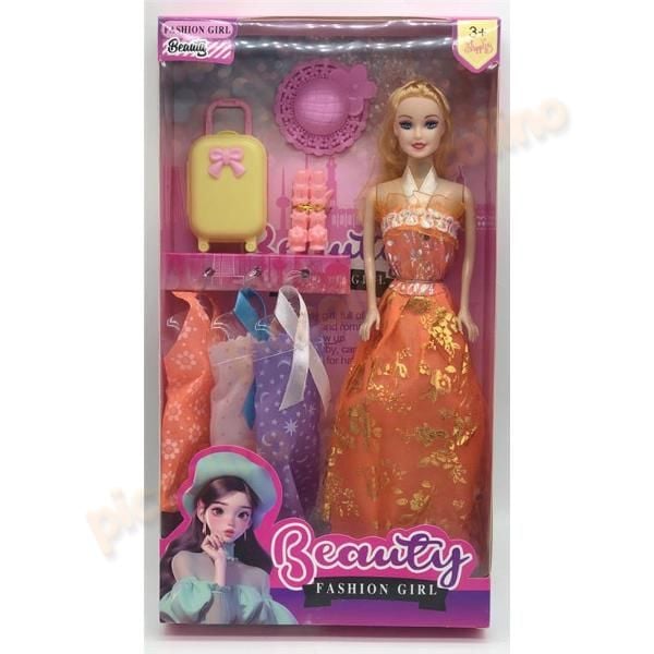 Papusa cu rochie de seara 28cm cu valiza Engros