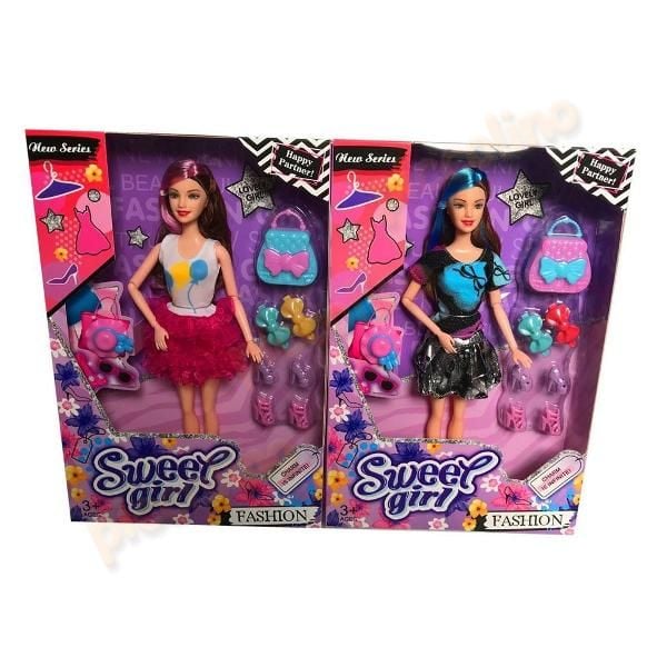 Papusa fashion articulata 29cm cu geanta si set de frumusete Engros