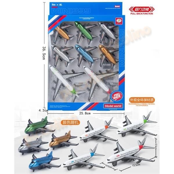 Set 8 avioane mecanism pullback 901 Engros