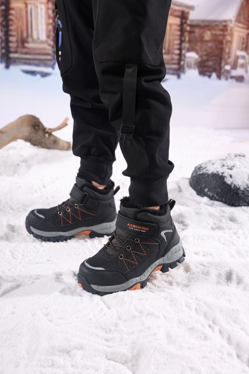 Ghete Copii Imblanite, Inchidere Siret Elastic+Arici, Piele Ecologica Impermeabila, Talpa Antiderapanta, Engross, Marimi 29-36,8buc/bax