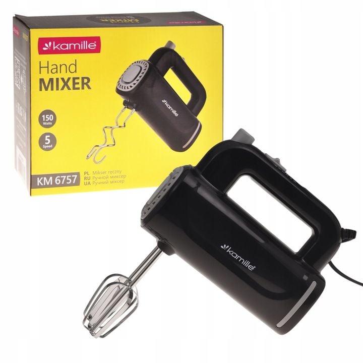 Mixer de Mână Kamille Engros KM-6757 – 150 W, 5 Viteze, Funcție Eject, Inox & Plastic, Compact și Eficient