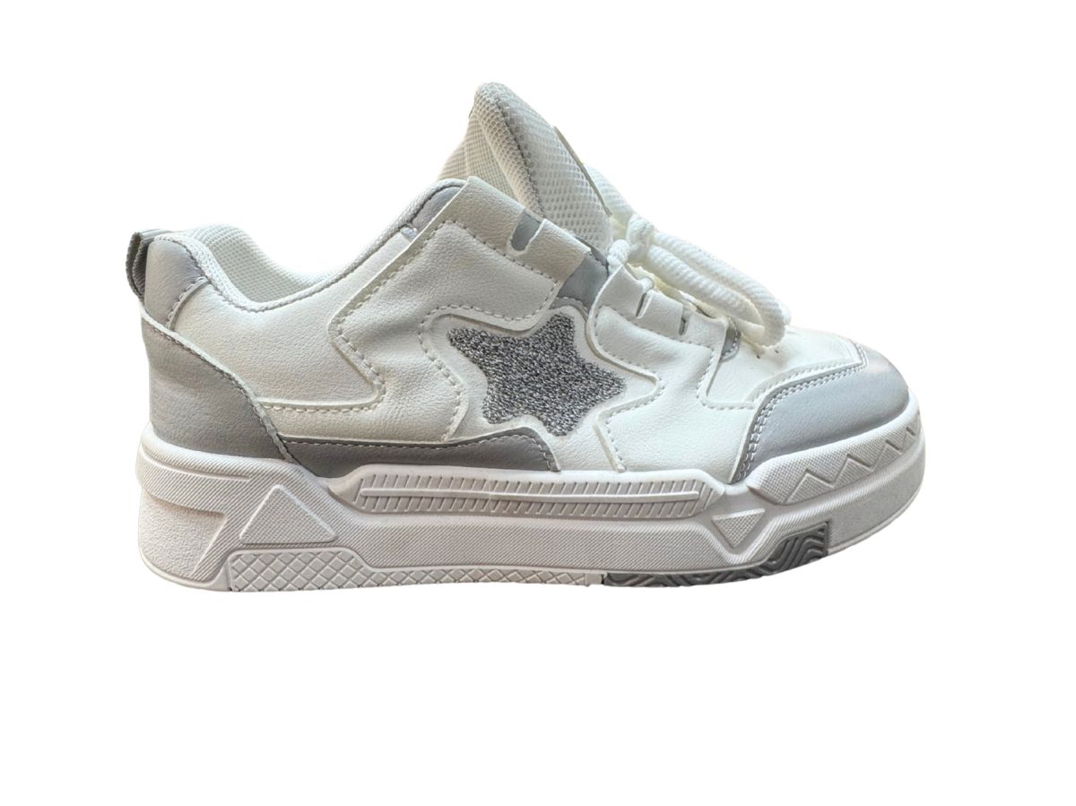 Adidasi Dama si Adolescenti Sport-Casual, Inchidere SIret Gros, Usori, Talpa Flexibila, Piele Ecologica+Textil, Engross, Marimi 36-40, 8buc/bax gri