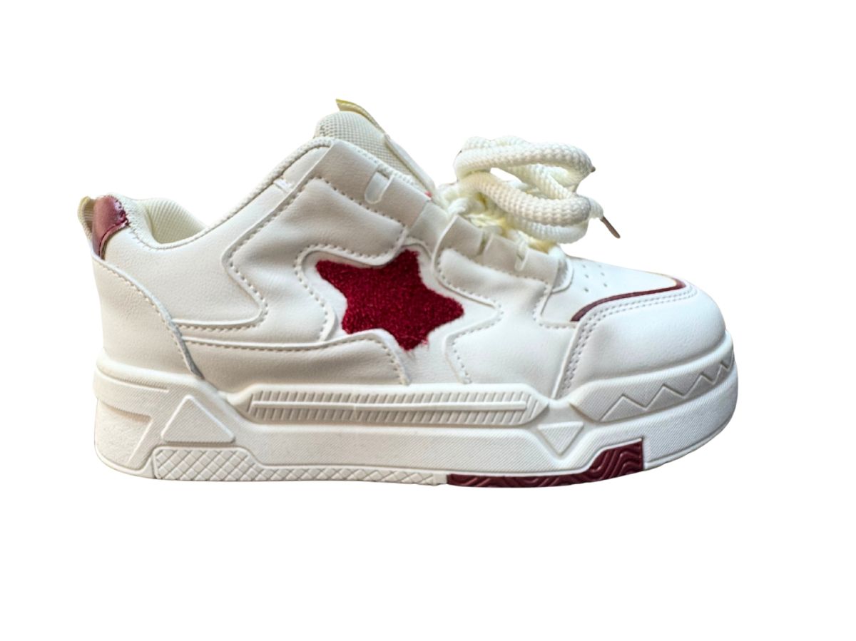 Adidasi Dama si Adolescenti Sport-Casual, Inchidere SIret Gros, Usori, Talpa Flexibila, Piele Ecologica+Textil, Engross, Marimi 36-40, 8buc/bax rosu