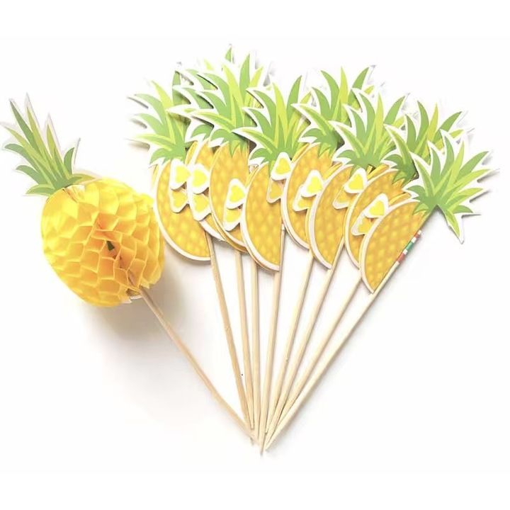 Bețișoare decorative cocktail cu ananas din hârtie,En-gros