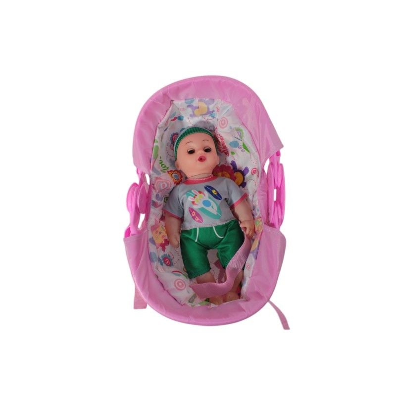 Papusa bebelus de jucarie Engros, cu cosulet, 33x20 cm, 3413
