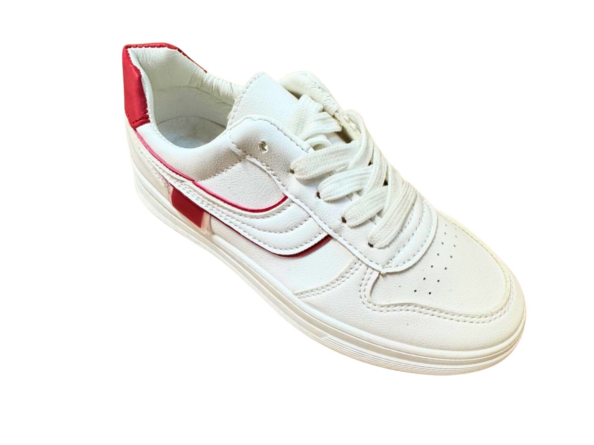 Tenesi Casual, Model Unisex, Design Clasic, Piele Ecologica, Inchidere Siret Lat, Talpa Flexibila, Engross, Marimi 36-40, 8buc/bax rosu