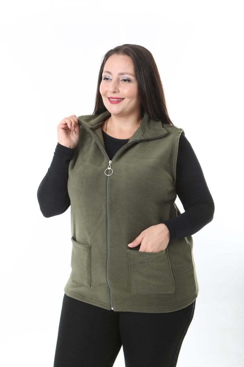 Vestă damă polar Engros, din fleece, cu fermoar și buzunare