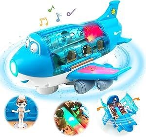 Avion cu Pasageri Lumina si Sunet ,Albastru 6511110044784 Engros