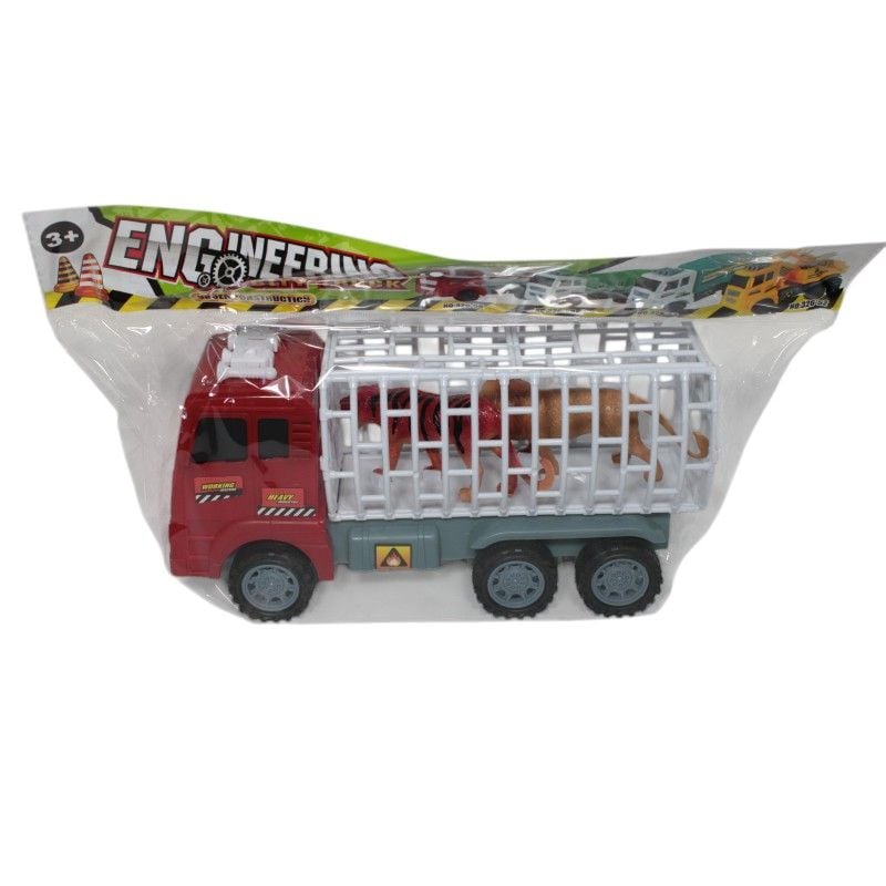 Camion de jucarie Engros, cu animale, 9050-57, 25x10x13cm
