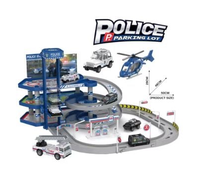 Set parcare cu masini metalici ,police, pompieri 6511110045415 Engros