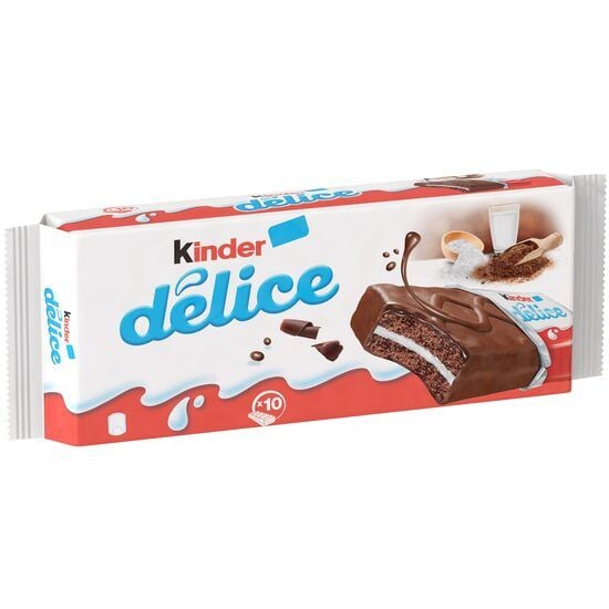 Prajitura cu lapte si cacao Kinder Delice, T10, 10buc x 39g Engros