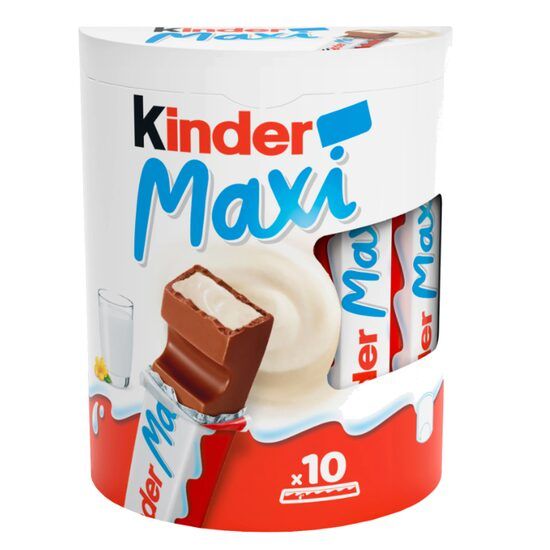 Batoane de ciocolata cu lapte Kinder Maxi Chocolate, 10 bucati, 210g Engros