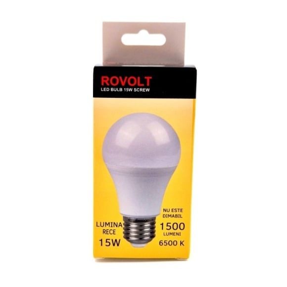 BEC CU LED ROVOLT 15W E27 LUMINA ALBA RECE