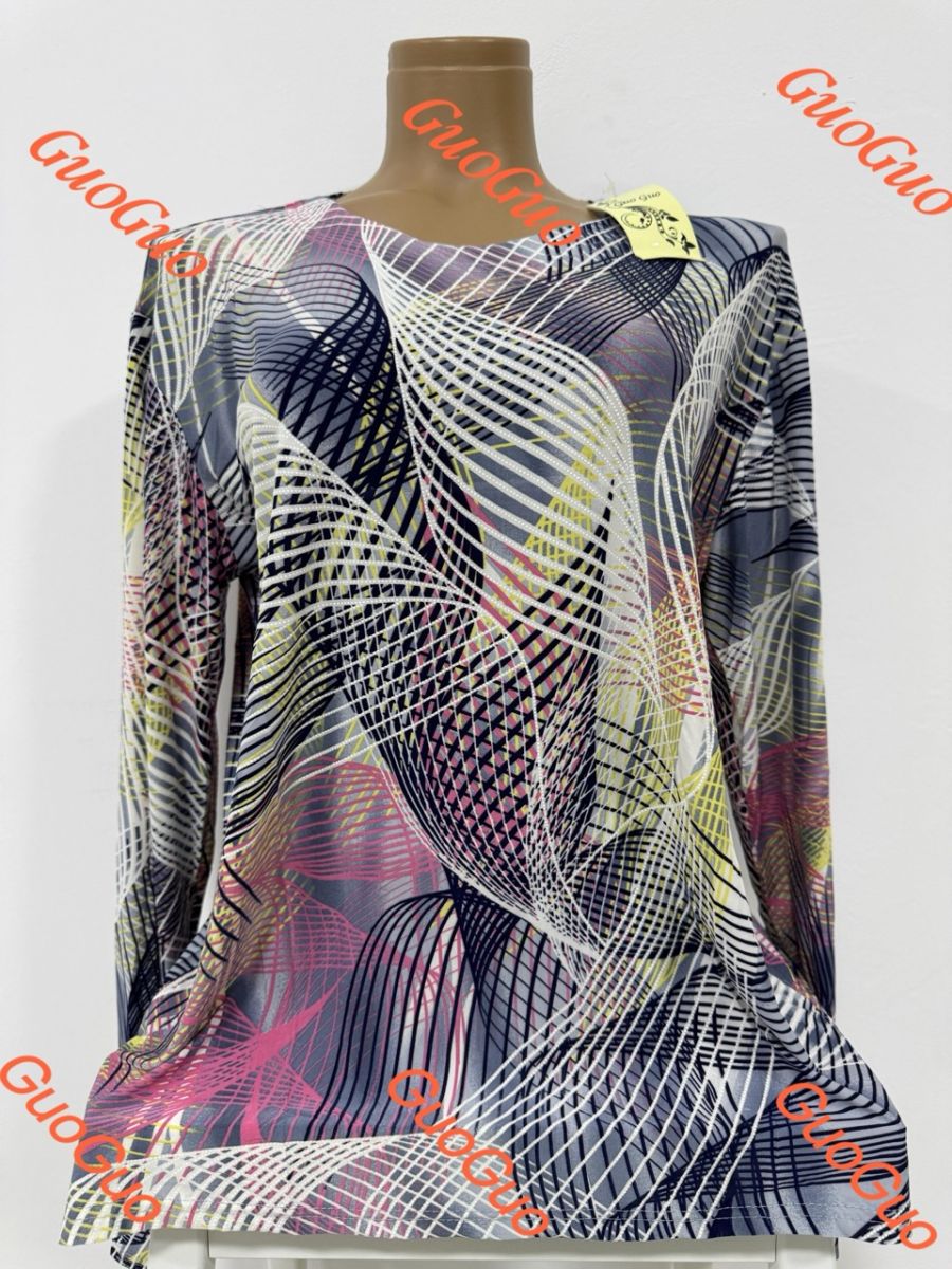 Bluza lunga de lycra Engros pentru femei, cu imprimeu [CLONE]