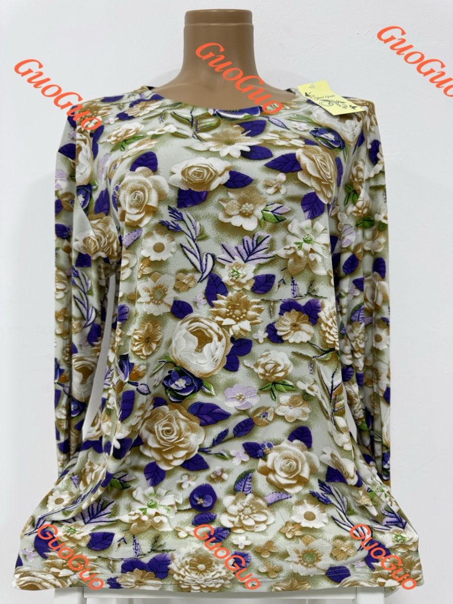Bluza lunga de lycra Engros pentru femei, cu imprimeu