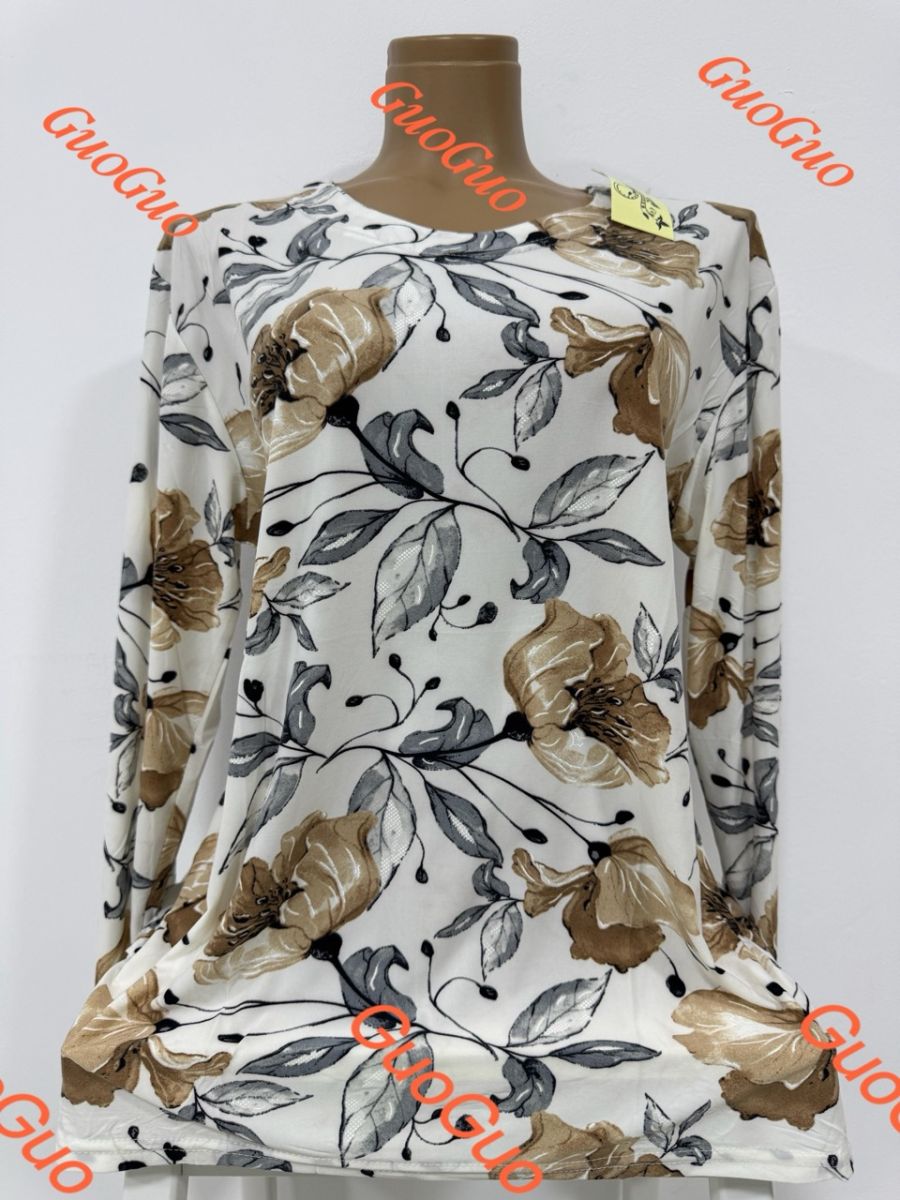 Bluza lunga de lycra Engros pentru femei, cu imprimeu