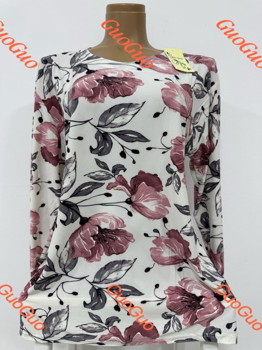 Bluza lunga de lycra Engros pentru femei, cu imprimeu