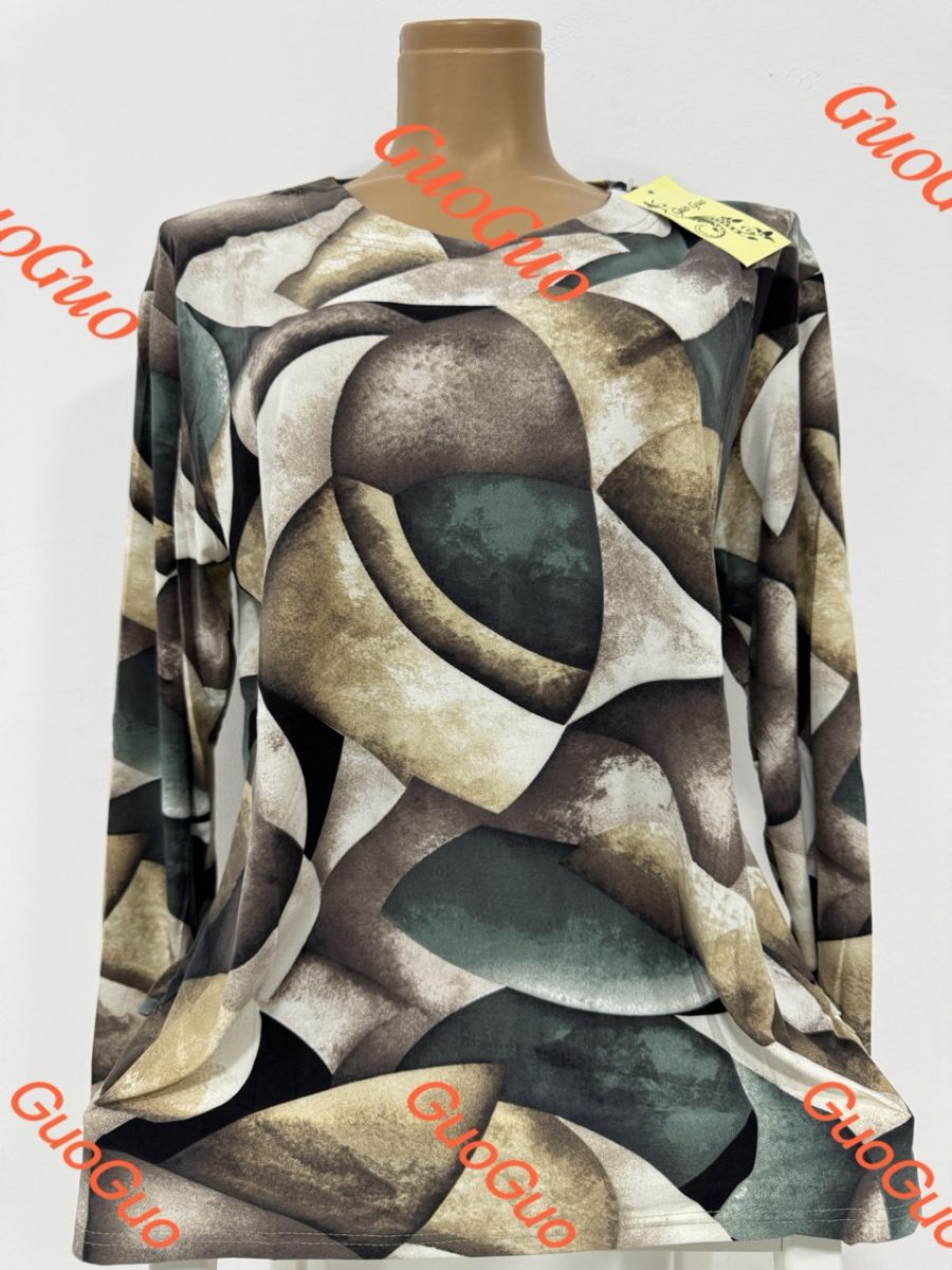 Bluza lunga de lycra Engros pentru femei, cu imprimeu