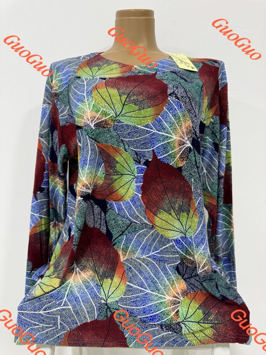 Bluza lunga de lycra Engros pentru femei, cu imprimeu