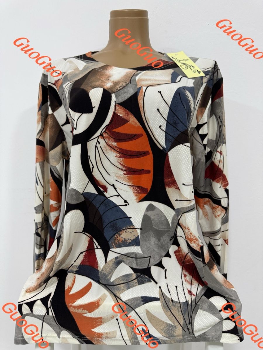 Bluza lunga de lycra Engros pentru femei, cu imprimeu